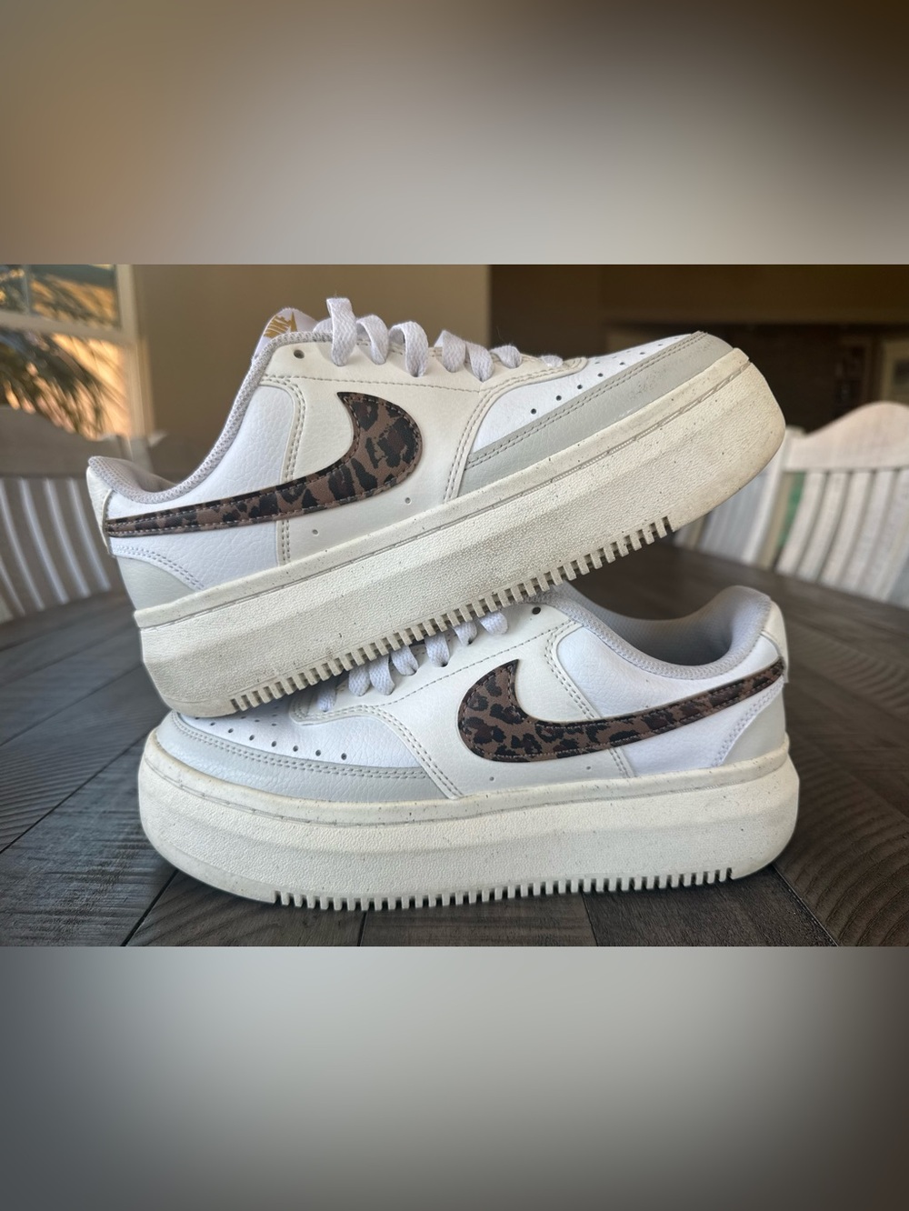 Nike Court Vision Leopardate Retro Platform Sneakers Leopard Women’s Size 8.5